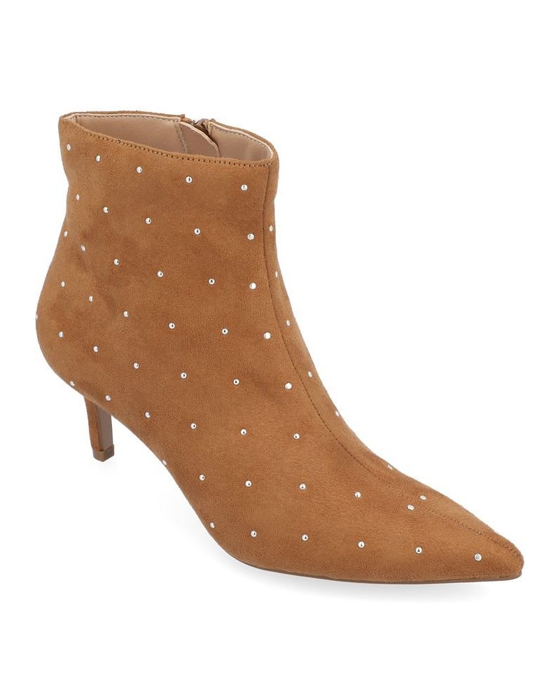 Women's Rossia Studded Bootie Tan $62.40 Shoes