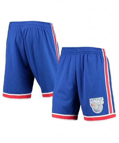 Men's Blue New Jersey Nets 1993 Hardwood Classics 75th Anniversary Swingman Shorts $78.20 Shorts