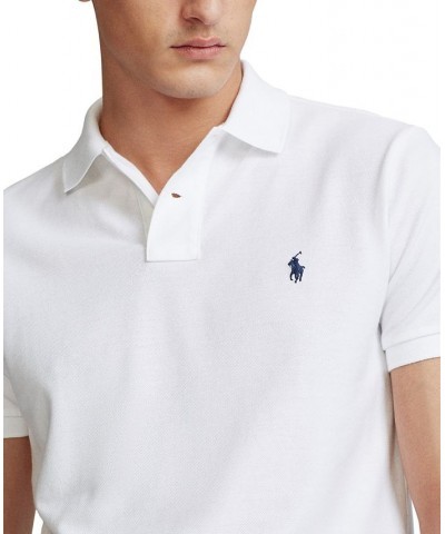 Men's Custom Slim Fit Mesh Polo White $56.40 Polo Shirts