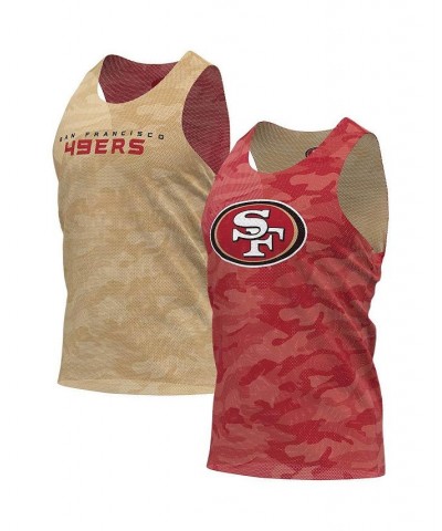 Men's Scarlet, Gold San Francisco 49ers Reversible Mesh Tank Top $23.50 T-Shirts