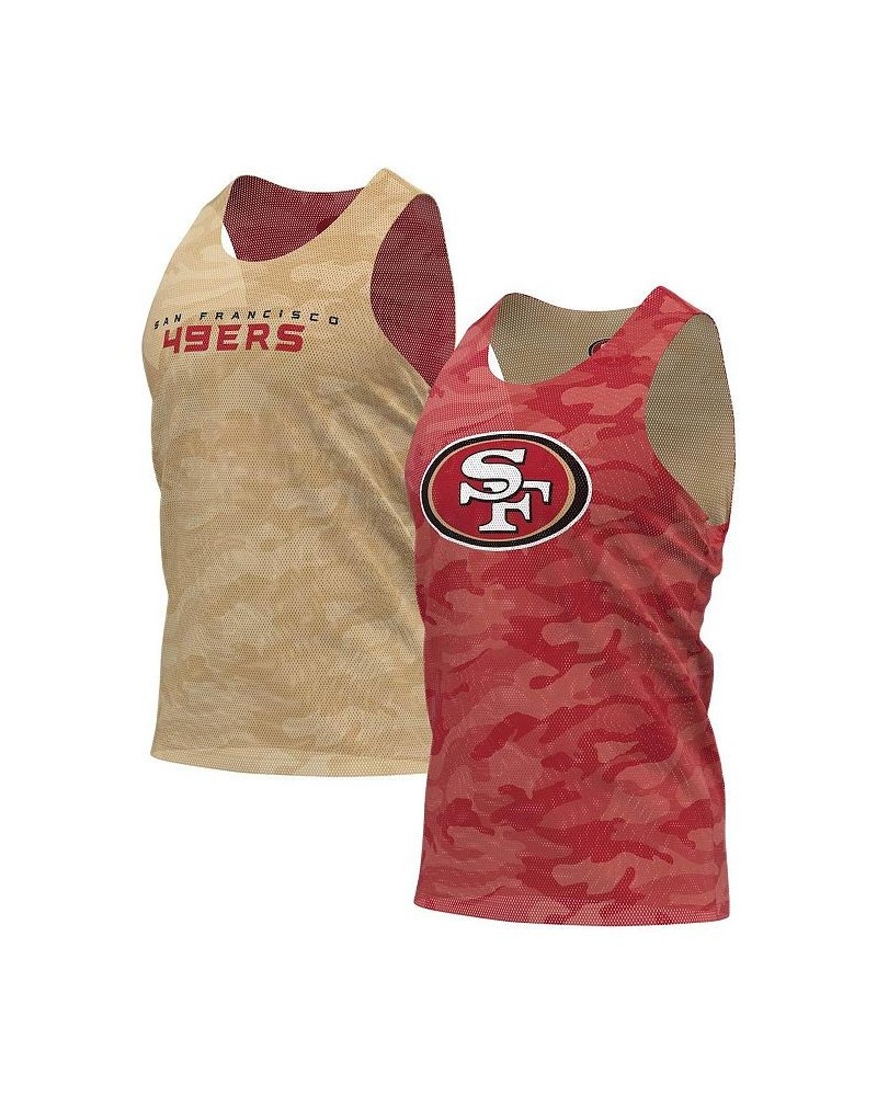 Men's Scarlet, Gold San Francisco 49ers Reversible Mesh Tank Top $23.50 T-Shirts