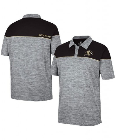 Men's Heathered Gray, Black Colorado Buffaloes Birdie Polo Shirt $31.89 Polo Shirts