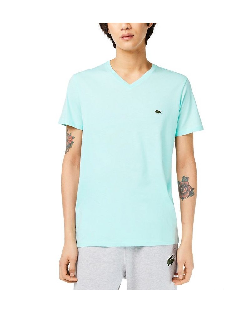 Men’s V-Neck Pima Cotton Tee Shirt Pastille Mint $31.50 T-Shirts