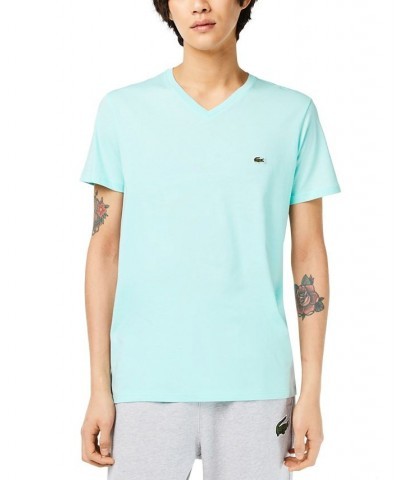 Men’s V-Neck Pima Cotton Tee Shirt Pastille Mint $31.50 T-Shirts