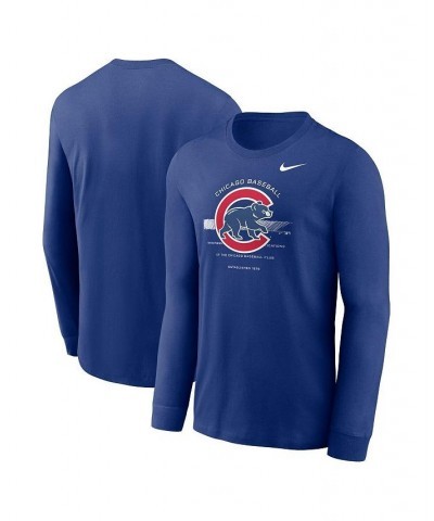 Men's Royal Chicago Cubs Over Arch Performance Long Sleeve T-shirt $21.00 T-Shirts