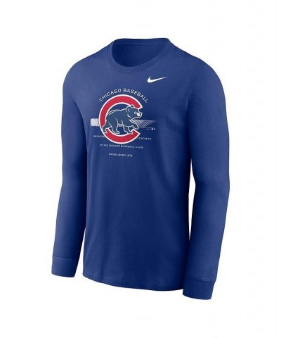 Men's Royal Chicago Cubs Over Arch Performance Long Sleeve T-shirt $21.00 T-Shirts