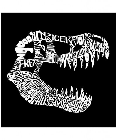 Men's Word Art Long Sleeve T-Shirt- T-Rex Skull Black $20.39 T-Shirts