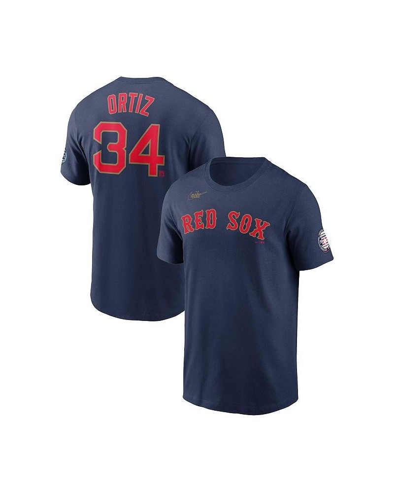 Men's David Ortiz Navy Boston Red Sox Name and Number T-shirt $25.99 T-Shirts