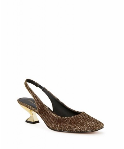 Women's The Laterr Sling Back Pumps Gold $33.48 Shoes