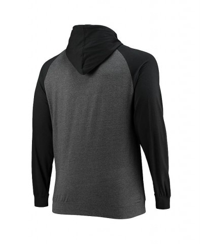 Men's Branded Black, Heathered Charcoal Carolina Panthers Big and Tall Lightweight Raglan Pullover Hoodie $21.62 Sweatshirt