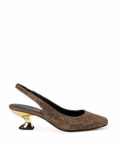 Women's The Laterr Sling Back Pumps Gold $33.48 Shoes