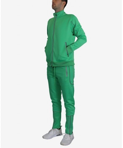 Men's Slim Fit Moisture Wicking Quick Dry Performance Reflective Track Jacket and Jogger Pants, 2 Piece Set PD02 $37.44 Pants