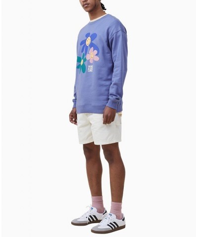 Men's Smiley Crew Fleece Sweatshirt Blue Flint, Smiley - Have A Nice Day $27.50 Sweatshirt