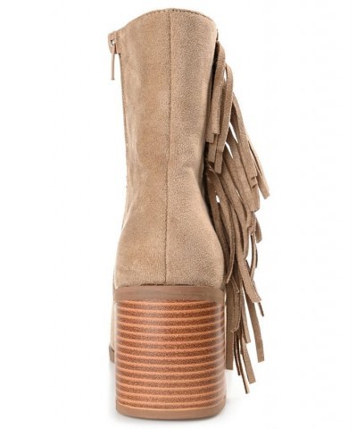 Women's Noriah Fringe Bootie Tan/Beige $42.00 Shoes