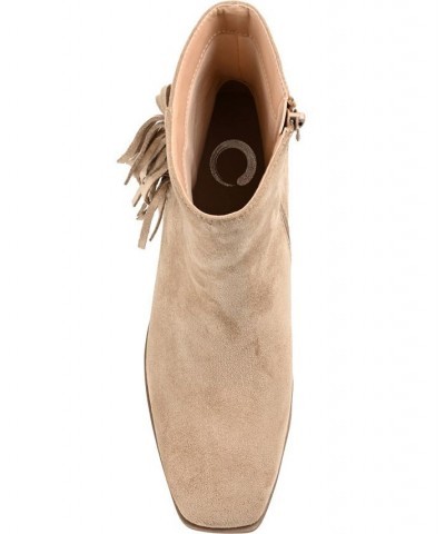 Women's Noriah Fringe Bootie Tan/Beige $42.00 Shoes