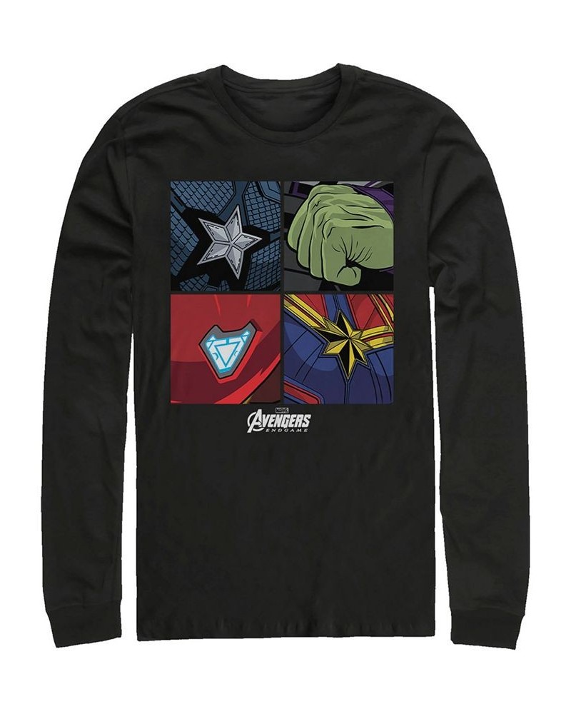 Marvel Men's Avengers Endgame Box Up Hero Logos, Long Sleeve T-shirt Black $16.40 T-Shirts