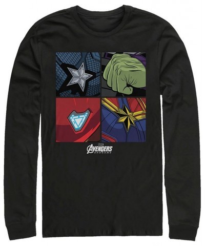 Marvel Men's Avengers Endgame Box Up Hero Logos, Long Sleeve T-shirt Black $16.40 T-Shirts