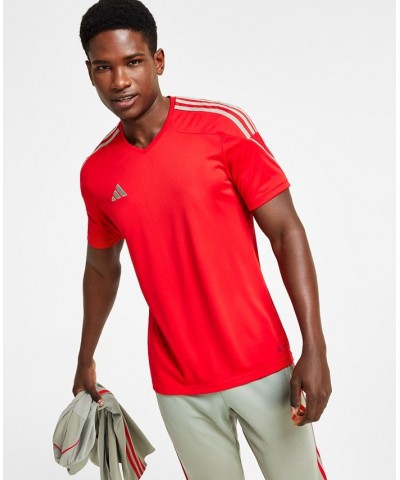 Men's Tiro 23 League Slim-Fit Performance 3-Stripes T-Shirt Red $19.35 T-Shirts