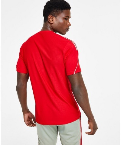 Men's Tiro 23 League Slim-Fit Performance 3-Stripes T-Shirt Red $19.35 T-Shirts