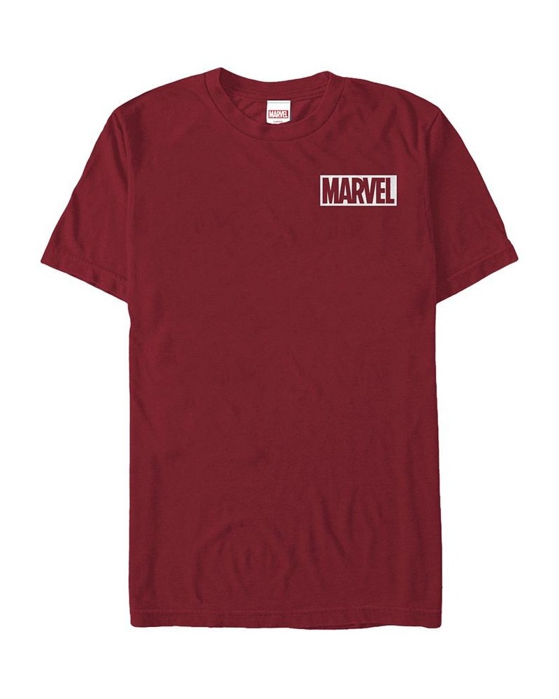 Marvel Men's Comic Logo Simple White Box Short Sleeve T-Shirt Burgundy $14.35 T-Shirts