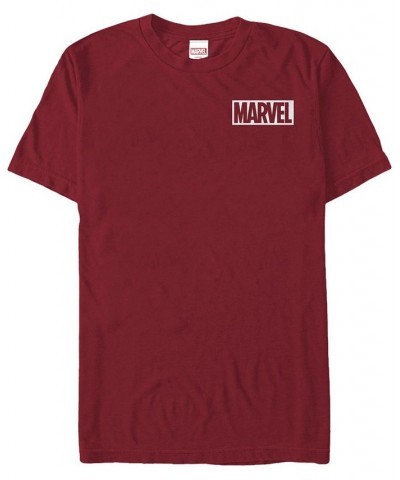 Marvel Men's Comic Logo Simple White Box Short Sleeve T-Shirt Burgundy $14.35 T-Shirts