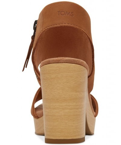 Women's Majorca Slingback Platform City Sandals Tan/Beige $53.55 Shoes