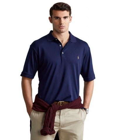 Men's Big & Tall Classic Fit Soft Cotton Polo Blue $57.60 Polo Shirts