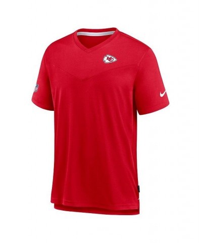 Men's Red Kansas City Chiefs 2022 Sideline Coach Chevron Lock Up Performance V-Neck T-shirt $35.74 T-Shirts