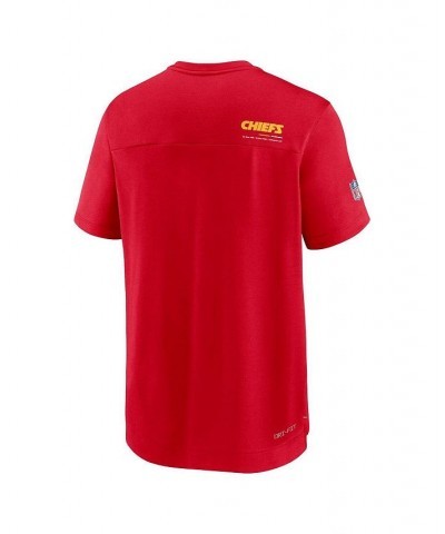 Men's Red Kansas City Chiefs 2022 Sideline Coach Chevron Lock Up Performance V-Neck T-shirt $35.74 T-Shirts