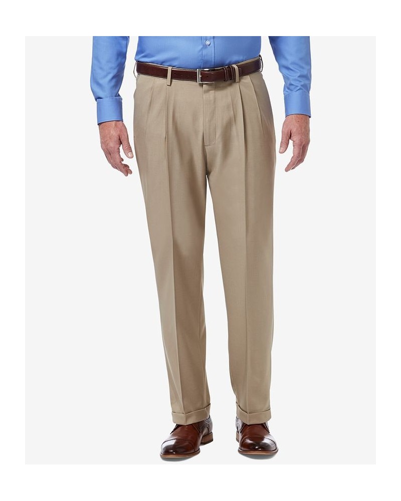 Men's Premium Comfort Stretch Classic-Fit Solid Pleated Dress Pants PD02 $32.99 Pants