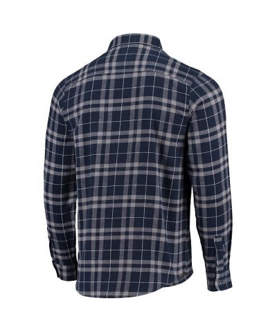 Men's Navy, Gray Nashville Predators Stance Plaid Button-Up Long Sleeve Shirt $24.38 Shirts