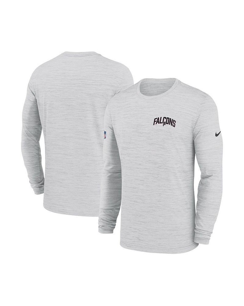 Men's White Atlanta Falcons Sideline Velocity Athletic Stack Performance Long Sleeve T-Shirt $27.50 T-Shirts