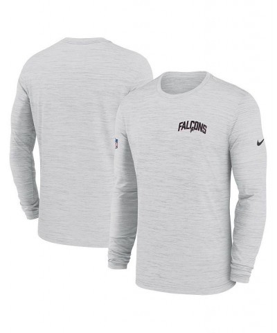 Men's White Atlanta Falcons Sideline Velocity Athletic Stack Performance Long Sleeve T-Shirt $27.50 T-Shirts