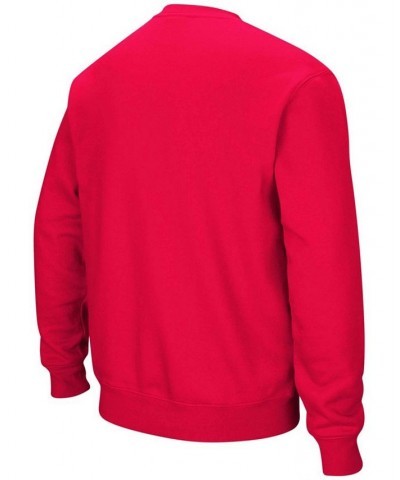 Men's Red Wisconsin Badgers Arch Logo Crew Neck Sweatshirt $34.79 Sweatshirt