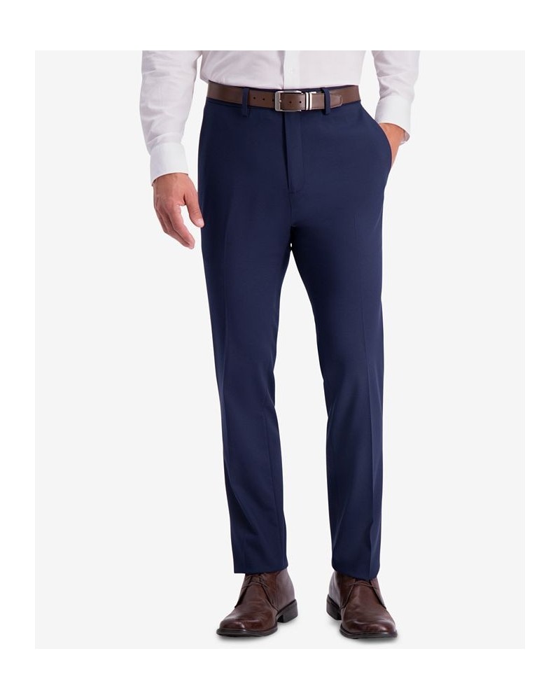 Men's Slim-Fit Shadow Check Dress Pants Blue $24.47 Pants