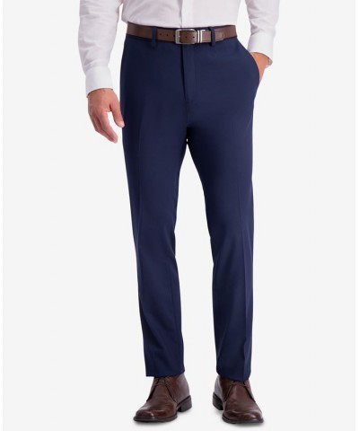 Men's Slim-Fit Shadow Check Dress Pants Blue $24.47 Pants