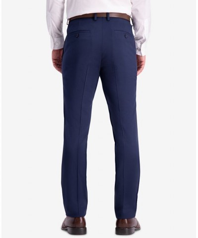 Men's Slim-Fit Shadow Check Dress Pants Blue $24.47 Pants