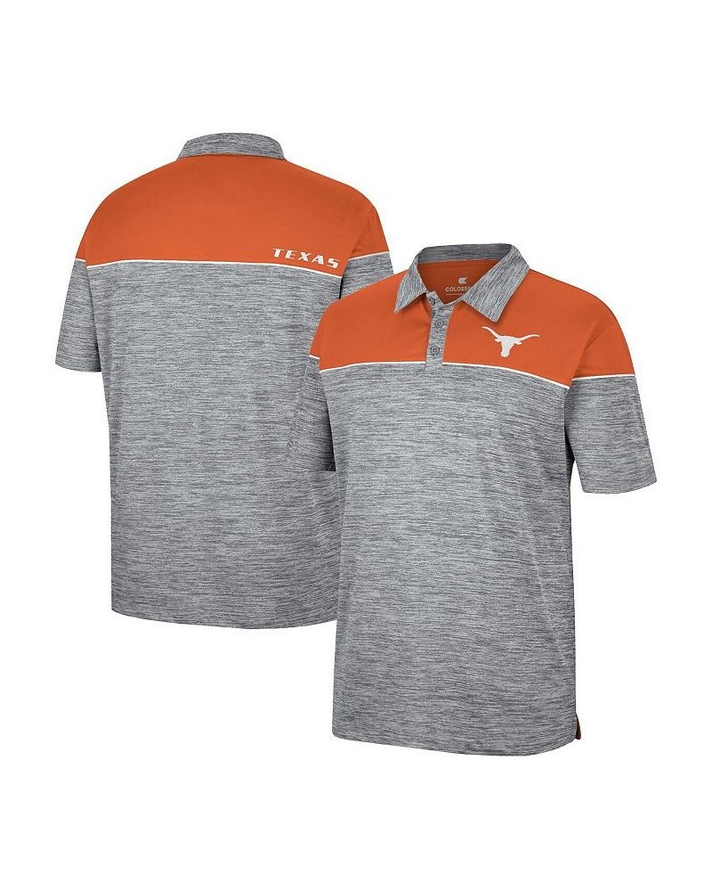 Men's Heathered Gray and Texas Orange Texas Longhorns Birdie Polo Shirt $32.99 Polo Shirts