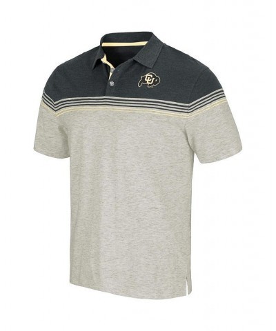 Men's Oatmeal, Black Colorado Buffaloes Hill Valley Polo Shirt $26.49 Polo Shirts