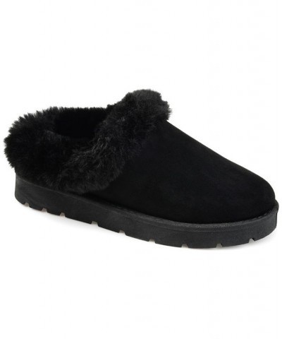 Women's Faux Fur Trim Whisp Slipper Black $34.40 Shoes