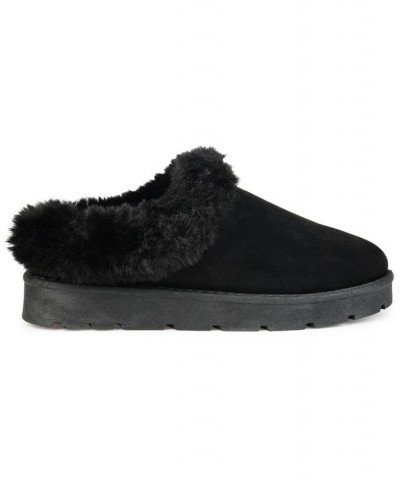 Women's Faux Fur Trim Whisp Slipper Black $34.40 Shoes