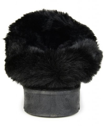 Women's Faux Fur Trim Whisp Slipper Black $34.40 Shoes