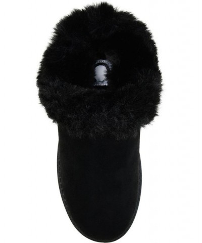 Women's Faux Fur Trim Whisp Slipper Black $34.40 Shoes