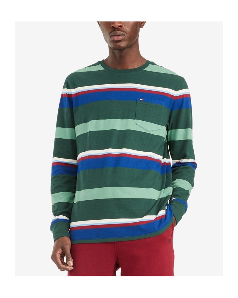 Men's Long Sleeve Dalton Stripe Tee Green $14.41 T-Shirts