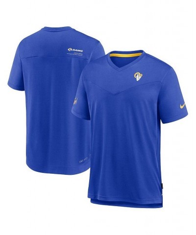 Men's Royal Los Angeles Rams 2022 Sideline Coach Chevron Lock Up Performance V-Neck T-shirt $29.90 T-Shirts