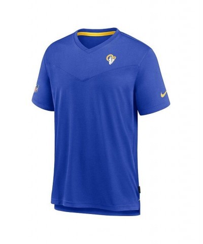 Men's Royal Los Angeles Rams 2022 Sideline Coach Chevron Lock Up Performance V-Neck T-shirt $29.90 T-Shirts