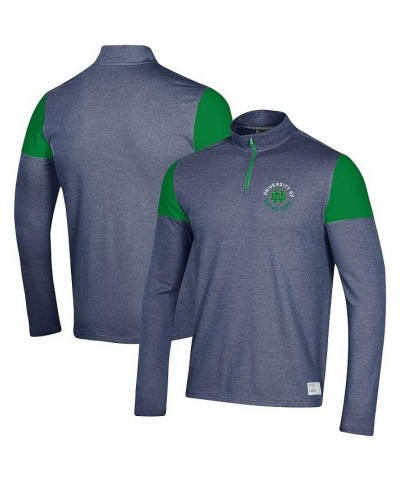 Men's Navy Notre Dame Fighting Irish Gameday Tri-Blend Quarter-Zip Jacket $36.00 Jackets