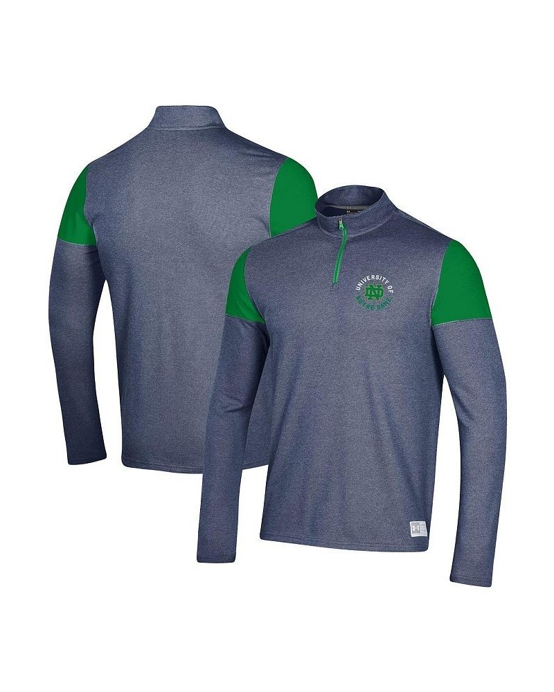 Men's Navy Notre Dame Fighting Irish Gameday Tri-Blend Quarter-Zip Jacket $36.00 Jackets