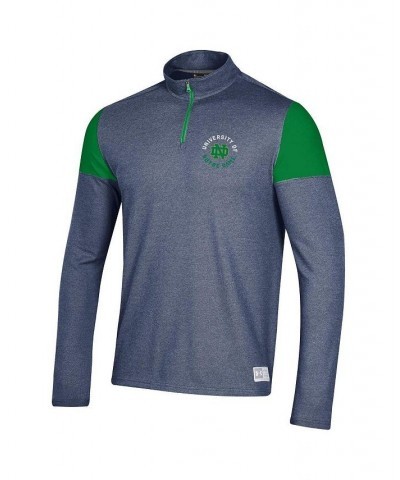 Men's Navy Notre Dame Fighting Irish Gameday Tri-Blend Quarter-Zip Jacket $36.00 Jackets