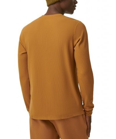 Men's Camden Waffle-Knit Long-Sleeve Henley Brown $10.17 T-Shirts